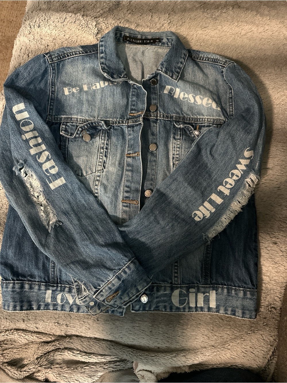 Dicollani Graphic Light Blue Denim Jacket